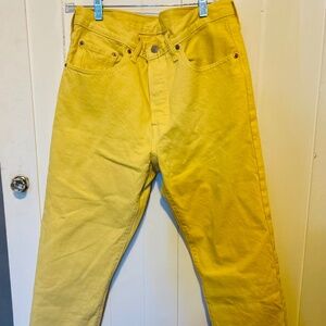 Levi’s 501 yellow jeans